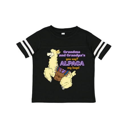 

Inktastic Cute Jumping Alpaca-Grandma and Grandpa s You Say ALPACA My Bags! Gift Toddler Boy or Toddler Girl T-Shirt