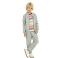 thumbnail image 3 of LittleSpring Cotton Tracksuits for Toddler Boys Zip Up Sweatsuits and Jogger Set Gray 3T, 3 of 6