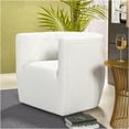 thumbnail image 6 of JERFIT Delaney Modern Swivel Accent Chair with High-Density Foam, Upholstered in Soft White Boucle Fabric for Living Room, Bedroom, or Office, 6 of 9