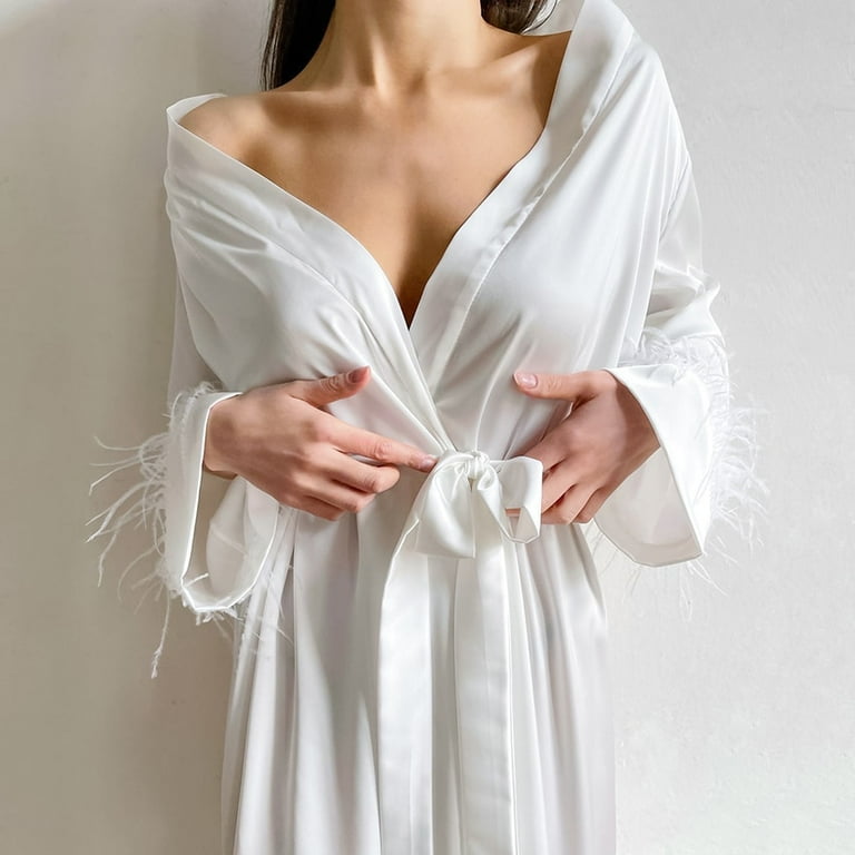 White silk cheap robe