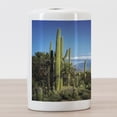 thumbnail image 3 of Desert Ceramic Toothbrush Holder, Wide View of the Tucson Countryside with Cacti Rural Wild Landscape Arizona Phoenix, Decorative Versatile Countertop for Bathroom, 4.5" X 2.7", Green Blue, 3 of 4
