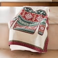 thumbnail image 6 of Benjara 50 x 60" Cotton Quilted Throw Blanket- Christmas Sweater Print- Red, 6 of 6