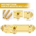 thumbnail image 4 of Mobutofu Golden Rectangular Slide Door Bolt Barrel Latch 1Pack for Bathroom and Kitchen Security, 4 of 5