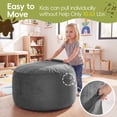 thumbnail image 4 of Fulsmile 2.5Ft Bean Bag Chair for Kids with Memory Foam Filling Kid Beanbag Chair Detachable Soft Cover for Bedroom Living Room, Velvet Grey, 4 of 7