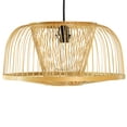 thumbnail image 1 of Modern Oval Bamboo Chandelier Hanging Light Fixture for Living Room, Dining Room, Entryway, 1 of 7
