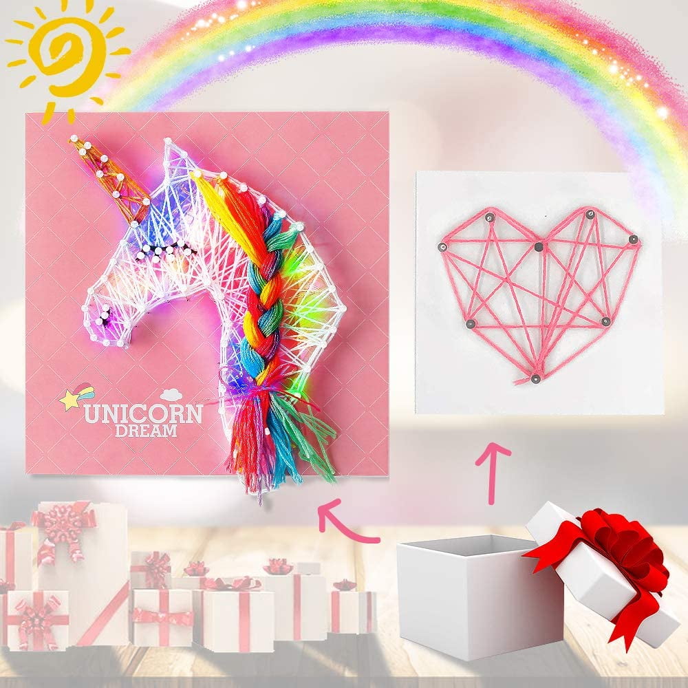 Great Choice Products Unicorn String Art Craft Kit For Girls Age 8-12,Astronaut  Unicorn Light