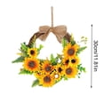 thumbnail image 3 of Sunflower Wreath for Front Door 12 Inch – Artificial Yellow Sunflower and Greenery Spring Summer Garland for Wall, Porch, Patio and Home Decor, 3 of 8