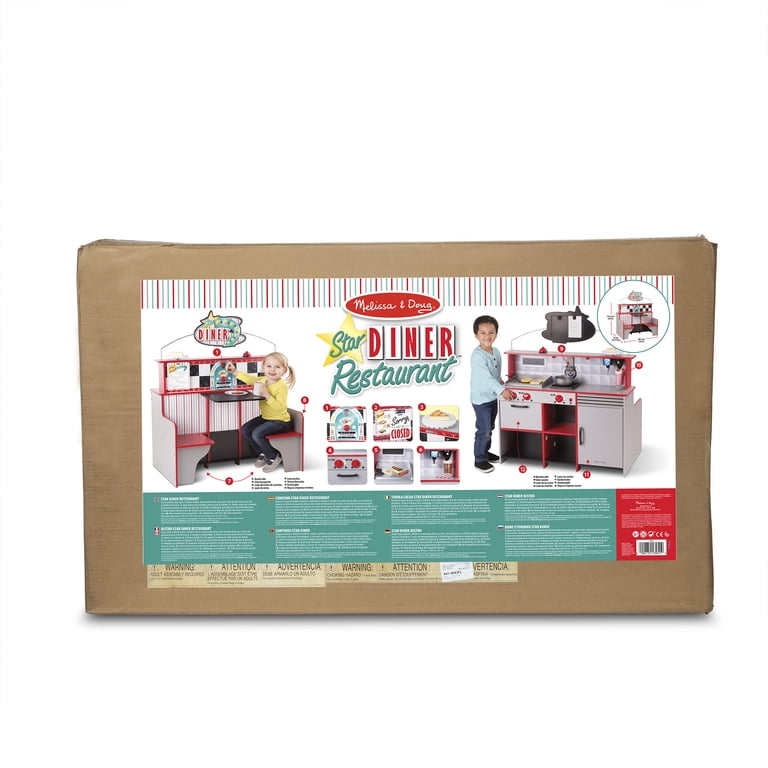 Melissa & Doug Double-Sided Wooden Star Diner Restaurant Play 