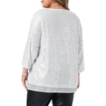 thumbnail image 3 of Agnes Orinda Women's Plus Size Halloween Outfits Sequin Tunic Top Glitter V Neck 3/4 Sleeve Party Wedding Evening Sparkly Blouse 4X Silver, 3 of 6