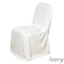 BalsaCircle Ivory Solid Stretch Scuba Fitted Banquet Chair Cover Wedding Slipcovers