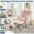 thumbnail image 7 of Lazy Chair with Ottoman, Large Lounge Accent Chair, Comfy Armchair with Folding Footrest,Reading Armchair with Side Pocket for Living Room, Bedroom, Dorm & Office, 7 of 7