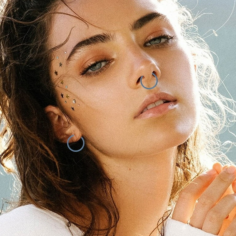 Jewelry Human Body Piercing Accessories Earrings Nose Rings Lip Rings And Circle Accessories Earrings for Women Stainless Steel Blue 2 Walmart