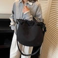 thumbnail image 6 of Large Capacity Drawstring Tote Bag Japanese Style Shoulder Crossbody Bag, Spacious Storage Secure Closure Quick Access Organizer, For Work Travel Shopping Commute Daily Use, 6 of 6