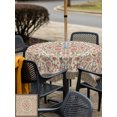 thumbnail image 6 of Square Outdoor Tablecloth with Umbrella Hole Bohemia Outside Table Cloth Waterproof Patio Table Cover Retro Farmhouse Ethnic Flowers Pattern Boho Zipper Tablecloths for Picnic Camping 54x54 Inch, 6 of 8