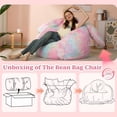 thumbnail image 4 of Ebenchico Rabbit Shaped Bean Bag Chair for Adults Teens Kids, Faux Fur Beanbag Chairs Comfy Furry Floor Chair with Filler, Rainbow-color, 4 of 11