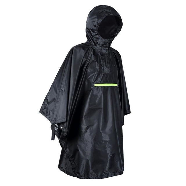 Impermeable de Ciclismo Multifuncional Poncho de Tira Reflectante de Bicicleta con Capucha, Adecuado para Acampar Al Aire Libre, Escalada de Montaña Negro Baoblaze Poncho impermeable