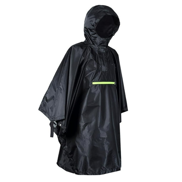 Poncho De Banda Reflectante De Ciclismo Multifuncional Impermeable Impermeable Con Capucha, Adecuado Para Acampar Al Aire Libre Escalada Negro Macarena Poncho impermeable