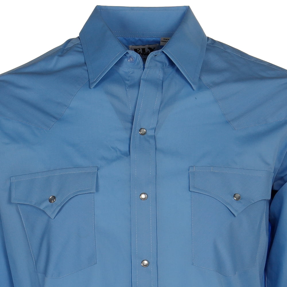 Ely Cattleman Big and Tall Long Sleeve Solid Western Shirt