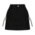 thumbnail image 4 of Spring Break Women Cargo Skirt Summer,GaThRRgYP Fashion Women Casual Buttocks Short Skirt Solid Work Skirt with Pocket, 4 of 6