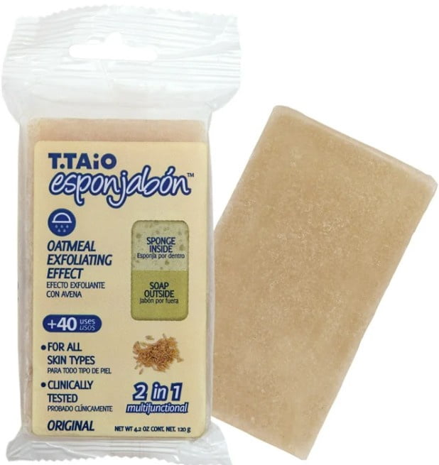 Esponjabon Oatmeal Soap Sponge - Soothe & Exfoliate 2-in-1 Soap Sponge - For Face and Body - 4.2 oz