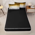 thumbnail image 4 of Homewish Vintage Gold Paint Drip Zipper Twin Comforter Sets with Fitted Sheet and 2 Pillowcases for Kids, Halloween Abstract Zipper Bedding Set, Black Reversible, 4 Pieces, 4 of 6