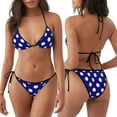 thumbnail image 3 of Balery Navy And White Polka Dot Pijama Estampado Bikini de Dos Piezas para Mujer - Conjunto de Bikini Ajustable Sexy y Cómodo para Playa, 3 of 6