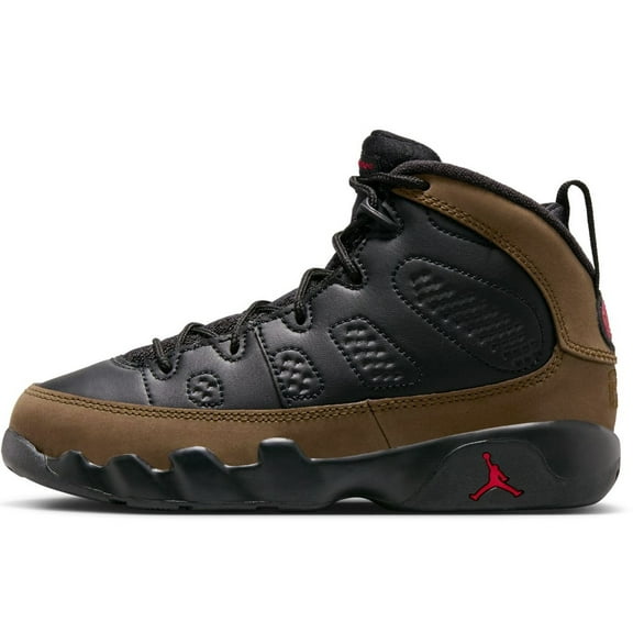 Little Kid's Jordan 9 Retro Black/True Red-Light Olive (401811 030) - 11.5