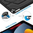 thumbnail image 7 of JETech Case for iPad 10.2-Inch (2021/2020/2019 Model, 9/8/7 Generation), Double-fold Stand with Shockproof TPU Back Cover, Auto Wake/Sleep, Black, 7 of 7