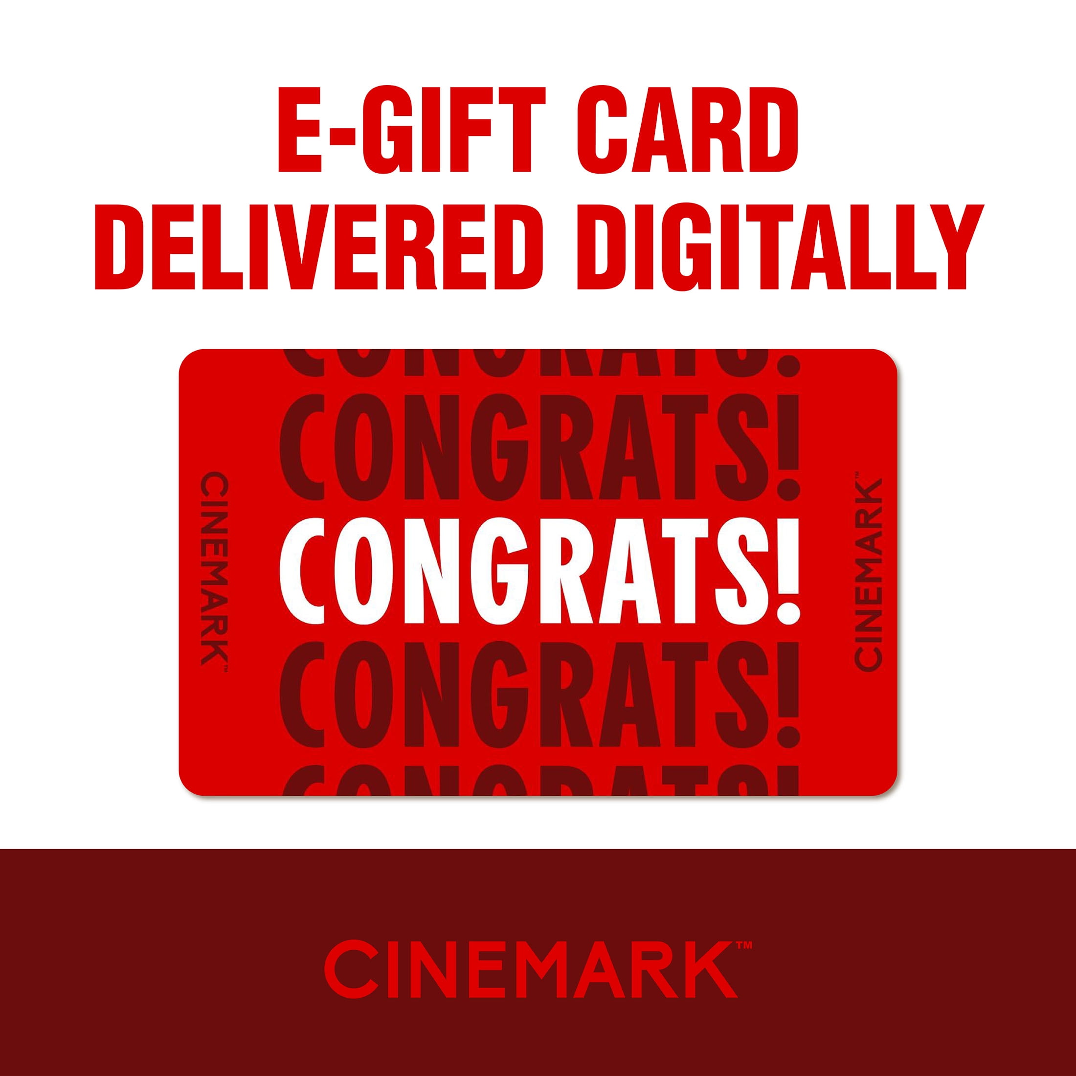 Cinemark $50 Congratulations eGift Card [Email Delivery]