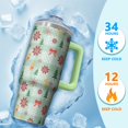 thumbnail image 4 of 30 oz Merry Christmas Ornaments Tumbler with Handle and Straw, Stainless Steel Insulated Cup 30 oz, Leak Proof Holiday Mug, Winter Gift, 4 of 5