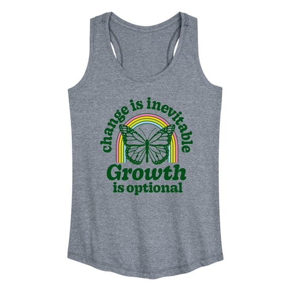 Instant Message - Change Inevitable Growth Optional - Women's Racerback Tank Top