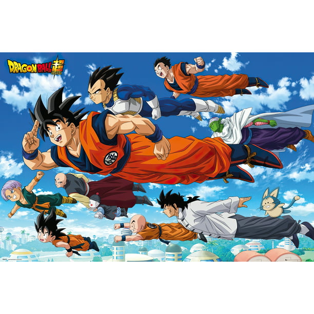 Dragonball Super - Anime / Manga TV Show Poster (Goku & Friends - Flying)