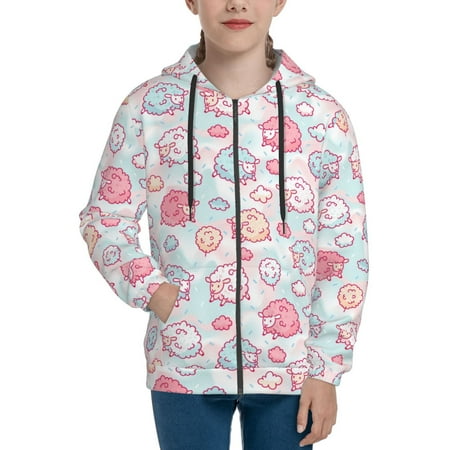 

Hoodies for Teen Girls Boys Cute Sheep Long Sleeve Youth Kids Essentials Zip Up Hoodie Lghtweight Fashion Hoodies & Sweatshirts Jacket Fall Winter Outfits Tops