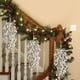 thumbnail image 5 of Seyotauo Glitter Christmas Leaves Garland | Powdered Pearl Cypress Tree Ornaments for Winter Festival Decoration | Champagne Pendant Sticky Powder Pearl Plastic Cypress Leaf Christmas Tree Decor, 5 of 6