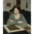 thumbnail image 3 of Konrad Krzyżanowski 20x24 Black Modern Framed Museum Art Print Titled - Portrait of Julia Paszkiewicz (1914), 3 of 5