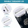 thumbnail image 5 of 40 oz Tumbler With Handle Stainless Steel Insulated Tumbler With Lid for Car Cup Holder Deep Gray Feathers and Pinecones, 5 of 9