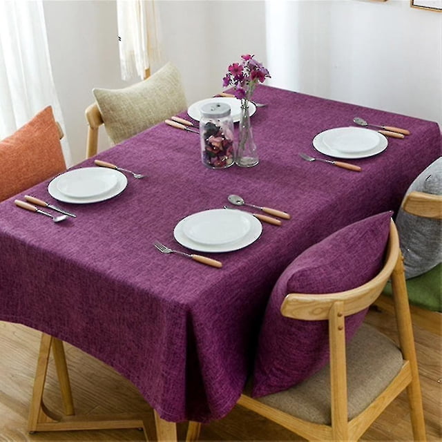 Nappe en Coton et Lin Rectangulaire pour Table à Manger Décoration Intérieure