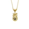 thumbnail image 2 of Delight Jewelry Goldtone Large Disc Letter - U - 3/4'' Gold tone Heart Necklace, 2 of 4