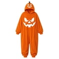 thumbnail image 7 of Orange Oversized Hooded Jumpsuit Polyester Wearable Pumpkin Plush Hooded Blanket Onesie Pajamas Cozy Loungewear Halloween Cosplay Costume for Adults L, 7 of 7