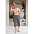 thumbnail image 6 of COOFANDY Men's Linen Capris Pants Below Knee Regular Fit 3/4 Pants Casual Drawstring Lightweight Beach Yoga Pants with Pockets, 6 of 9