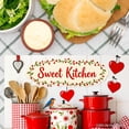 thumbnail image 3 of Joocar Sweet Kitchen Red Heart Cherry Pattern Linen Table Mats Set Of 4 For Home Kitchen Table Decor 12x18 inch, 3 of 5