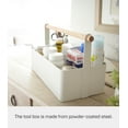 thumbnail image 5 of Yamazaki Home Storage Caddy - 2 Sizes, White, Steel + Wood, Large, Handle, No Assembly, 5 of 7