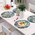 thumbnail image 6 of Ryvnso Flowers with Green Leaves Round Plate Mats Dining Table Placemat Set of 4 for Holiday Decoration, 6 of 7