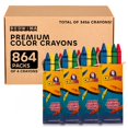 thumbnail image 1 of Crayones Bedwina 3456 piezas, caja con 864 paquetes de 4, color premium, 1 of 6