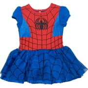 Marvel Spiderman Baby Girls Costume Dress, Leggings and Headband Set (6-12 Months)