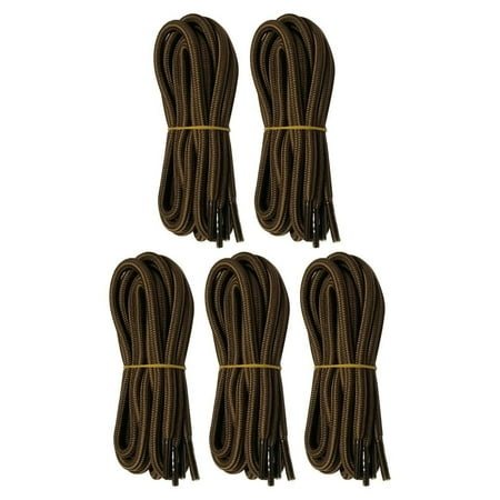 

B&Q 5 Pairs 5mm Thick Heavy Duty Dark light Brown Hiking Work Boot Laces Shoelaces Strings Replacement for Men Women 39 40 48 54 55 60 63 72 Inches