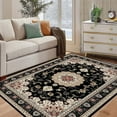 thumbnail image 6 of Clearance! Titcea Large Vintage Symmetrical Boho Rugs for Living Room, Oil Resistants Washable Persian Carpet Non Slip Rugs for Home Decor, 5'x7', Black, 6 of 8