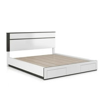 Furniture of America Misti Contemporary Wood Storage King Bed in White