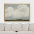 thumbnail image 2 of Wall26 Framed Wall Art Pastel Watercolor White Clouds Over Green Tree Landscape Canvas Print Nature Wilderness Illustrations Fine Art Multicolor for Home Decor - Natural 24"x36", 2 of 5