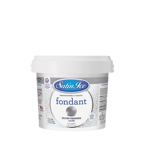Satin Ice Silver Shimmer Fondant - 0.91kg (2 lbs)
